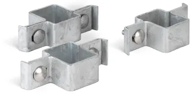 Produktbild von Alberts Mittelschelle für Vierkantpfosten | feuerverzinkt | für Pfosten 60 x 40 mm | 3er Set