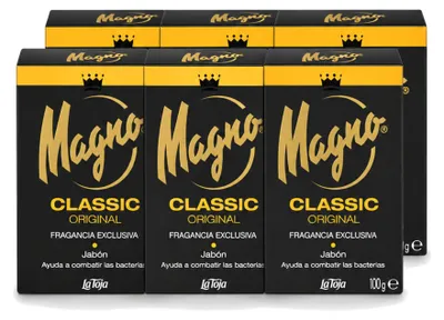 Zdjęcie produktu dla 6 sztuk mydła w płynie Magno Classic, opakowanie ekonomiczne - 100 g każda