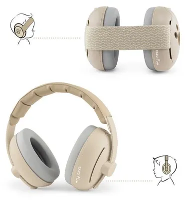 Image de Protection auditive ZAZU pour bébés et jeunes enfants, couleur beige
