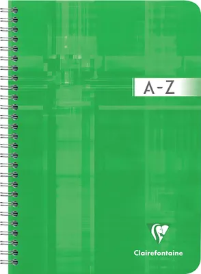 Image de Intercalaire A5 90 feuilles quadrillées PP avec spirale A-Z couleurs assorties