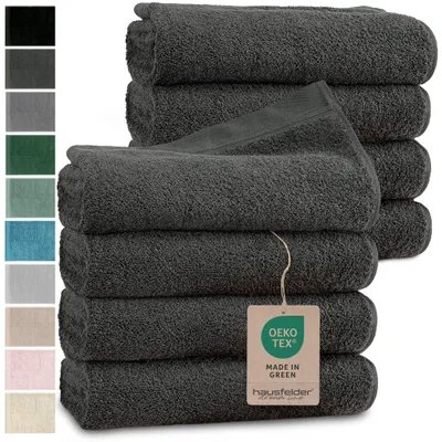 Produktbild von Hausfelder Handtücher Premium Handtuch 8er Set (Anthrazit, 8 Handtücher 50x100cm), KI-generiertes Bild