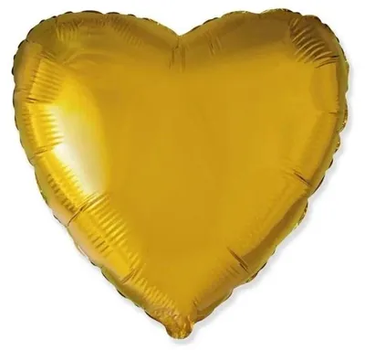 Produktbild von Folienballon, 45 cm. Herz in Goldfarbe – Valentinstag / Hochzeit