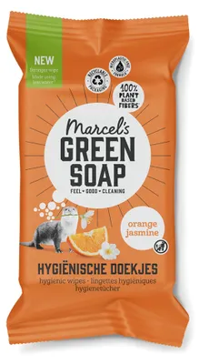 Productafbeelding van Marcel's Green Soap Hygiënische Schoonmaakdoekjes - Sinaasappel & Jasmijn 60 stuks