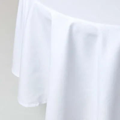 Image de HOMESCAPES Nappe blanche ronde 178 cm, 100% coton