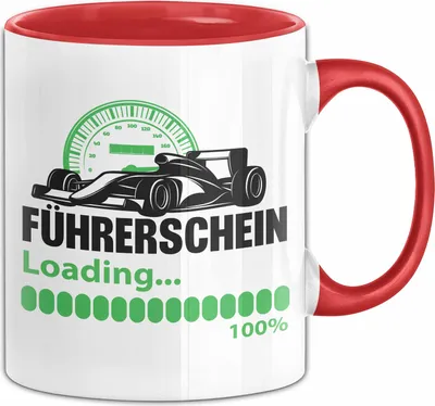 Produktbild von Führerschein Bestanden Tasse Geschenk Fahrlehrer Geschenkidee für Schüler Führerschein Loading Kaffee-Becher (Rot)