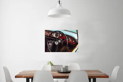 Produktbild von MuchoWow® Poster Auto - Lenkrad - Armaturenbrett 60x40 cm - Schlafzimmerdekoration