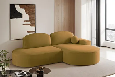 Produktbild von Kaiser Möbel Ecksofa mit Schlaffunktion und Bettkasten Modena Runden stoff Salvador Gelb Rechts