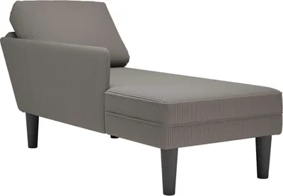 Produktbild von Chaiselongue mit Kissen Hellgrau Cordstoff