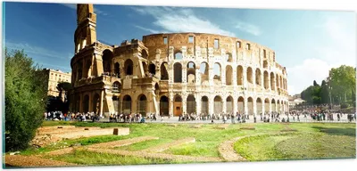 Produktbild von Bilder auf glas - Archäologie Architektur Italien Kolosseum - 100x40cm - Glasbilder - Wandbilder - Kunstdruck - Wanddekoration aus Glas - Glas Bilder - Wandbild auf Glas - GAB100x40-2685