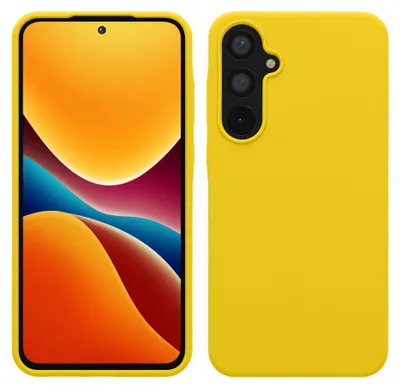 Zdjęcie produktu dla Etui kwmobile do telefonu Samsung Galaxy A55 5G – silikonowe etui – obsługa ładowania bezprzewodowego – etui ochronne w kolorze jasnożółtym