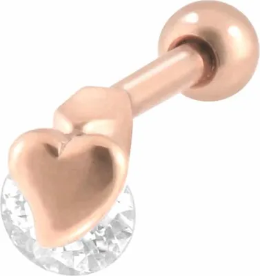 Produktbild von Ohrpiercing Chirurgenstahl Ohrpiercing KRISTALL + HERZ