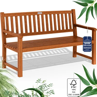 Zdjęcie produktu dla Ławka ogrodowa Maxima wykonana z eukaliptusa 152 x 55 x 90 cm z certyfikatem