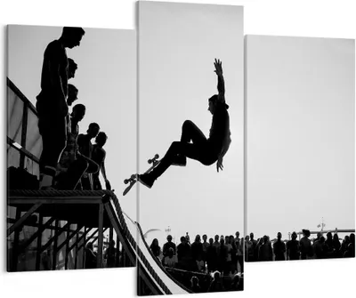 Produktbild von Bild auf Leinwand - Leinwandbild - Sport Skateboard - 130x100cm - Wand Bild - Wanddeko - Leinwanddruck - Bilder - Kunstdruck - Wanddekoration - Leinwand bilder - Wandkunst - CB130x100-3655