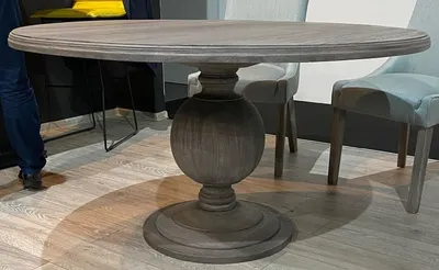 Produktbild von Casa Padrino Landhausstil Esstisch Grau Ø 140 x H. 77 cm - Rustikaler Massivholz Küchentisch - Rustikale Massivholz Esszimmer Möbel - Landhausstil Esszimmer Möbel