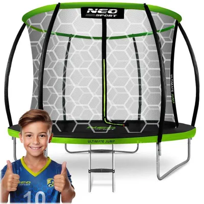 Immagine prodotto di Trampolino da giardino da 312 cm - Con rete di sicurezza e scaletta - Capacità massima di carico: 150 kg