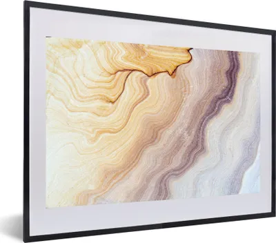 Produktbild von MuchoWow® MuchoWow® Gerahmtes Poster Marmor - Textur - Sandstein - Gold - Marmoroptik 60x40 cm - Poster mit zchwarzem Bilderrahmen - Schlafzimmer - Plakat in Rahmen - Drucken