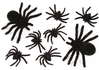 Produktbild von 8 Haarige Halloween Spinnen schwarz