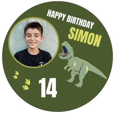 Produktbild von Tortenaufleger essbar individuell Geburtstag 20cm Fondant Dino Dinosaurier