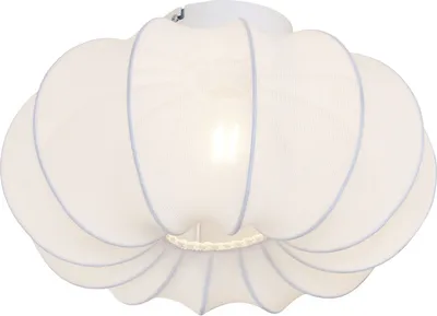 A white fabric ceiling lamp with a unique, segmented design.