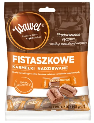 Produktbild von Wawel Fistaszkowe gefüllte Karamellbonbons 105g