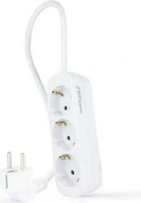 Image de Socle multiple 3 prises Câble 1,4m blanc 10.38.0003-ns