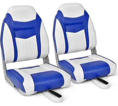 Immagine prodotto di Sedili per imbarcazioni con viti in acciaio inossidabile e cerniere in alluminio, modello NP10521RE, confezione da 2 pezzi, colore blu/bianco