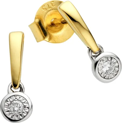 Produktbild von Diamonds by Ellen K. Ohrstecker 375 Gold zweifarbig 2x Brillant 0,03ct.