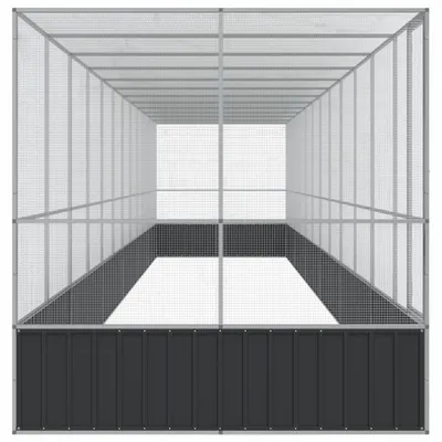 Image de Volière avec extension argenté 1246x207x212 cm acier