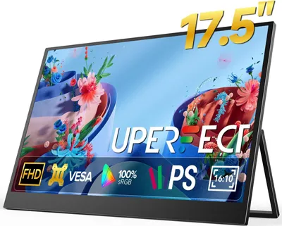 Image de Moniteur portable - 43,2 cm IPS 16:10 - Full HD 1080p - 60 Hz - USB-C & HDMI - FreeSync - Haut-parleurs - Prise secteur UE - Noir