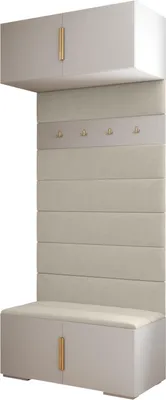 Produktbild von MEBLE KRYSPOL Inova 1 Flurmöbel-Set, 236,7x100x47cm - Weiß, Gold, Manila 02