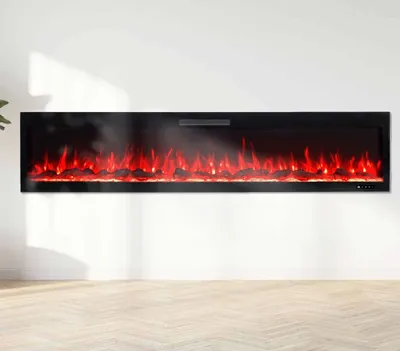Produktbild von Glow Fire Elektrokamin 'Inside 182' | LED Wandkamin in schwarz mit Heizung (1500 W) | HxBxT: 45,7x182,3x12,6 cm