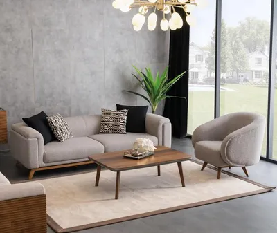 Produktbild von Couchgarnitur Sofa 3 Sitzer Sessel Couchtisch Polstercouch Stoffsofa