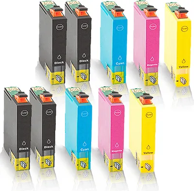 Produktbild von 10x kompatible Tintenpatronen für Epson WorkForce WF3600 WF3620DWF WF3620WF WF3640DTWF C13T27014010 C13T27024010 C13T27034010 C13T27044010 Black Cyan Magenta Yellow Sparset
