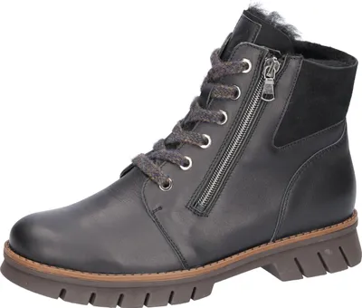 Produktbild von Waldläufer H-Xara 975901-001 Boots, Damen, Schwarz, Leder, Lammfell gefüttert, - Damenschuhe Bequeme Stiefel / Stiefeletten, Schwarz, leder (nappa doubleface), absatzhöhe: 15 mm