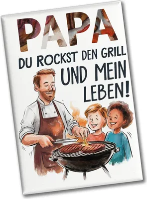 Produktbild von Grillender Vater Papa rockt Souvenir Souvenir Magnet