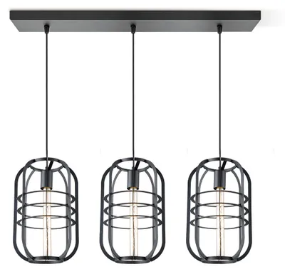 Produktbild von Home Sweet Home Pendelleuchte Nero - Schwarz - 104x24x141cm