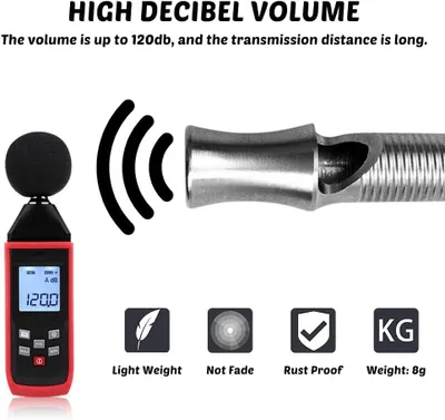 Imagen del producto de Silbato para perros, 120 dB de potencia, herramienta de entrenamiento, ideal para paseos