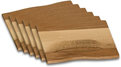 Produktbild von Kesper 85117 -- 6er Set Schneidebrett Servierbrett Buche rustikal Kernbuche 45 x 27 x 1,5 cm