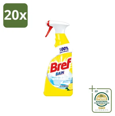 Produktbild von 20 x Bref Badreiniger Spray Anti-Kalk Zitrone 750 ml - Vorratspackung - 20 Stücke