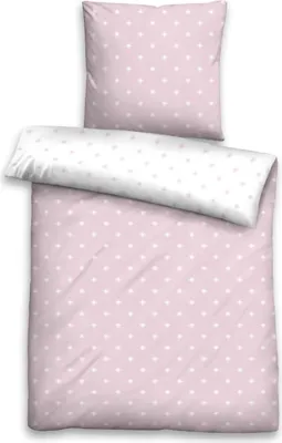 Produktbild von biberna Mako-Satin Bettwäsche "STERNE - MIX & MATCH" ROSE BEZUG 200x200 cm