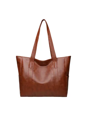 Produktbild von Handtasche Damen Shopper Tasche Kunstleder Schultertasche für Arbeit & Reisen Shopping, Braun