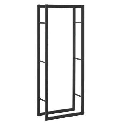 Productafbeelding van And OutdoorMatch Houtopslagrek Hubert – Voor binnen- en buitengebruik – 60 x 25 x 150 cm – Zwart – Staal met poedercoating