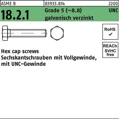 Produktbild von Reyher  Hex cap screws 83933 5 3/8-16 UNCx3/4 Zn (100 Stück)
