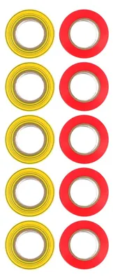 Isolierband 10er-Pack, PVC, 20 m x 17 mm, rot/gelb-grün