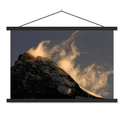Produktbild von MuchoWow® Textilposter Großglockner-Gipfel bei Sonnenaufgang in Österreich 60x40 cm mit schwarzem Rahmen - Hölzernes