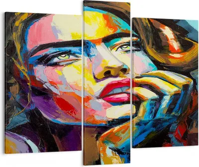 Produktbild von Bild auf Leinwand - Leinwandbild - Mädchen Gesicht - 95x80cm - Wand Bild - Wanddeko - Wandbilder - Leinwanddruck - Bilder - Kunstdruck - Wanddekoration - Leinwand bilder - Wandkunst - CB95x80-3456