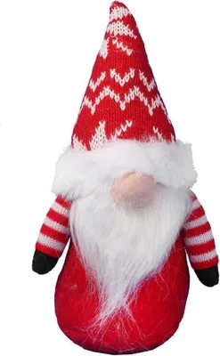 Obrázok produktu pre Červený vianočný škriatok s bradou 20 cm