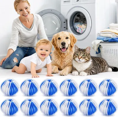 Produktbild von Dierenhaarverwijderer Pluisballen, 12 Stück, wiederverwendbar, für Waschmaschine