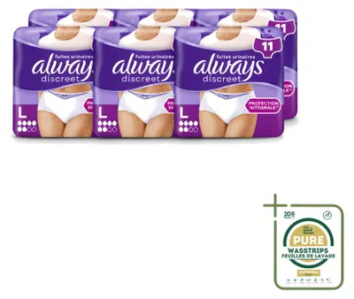 Obrázok produktu pre 6 kusov absorpčných nohavičiek Always Discreet – veľkosť L – balenie