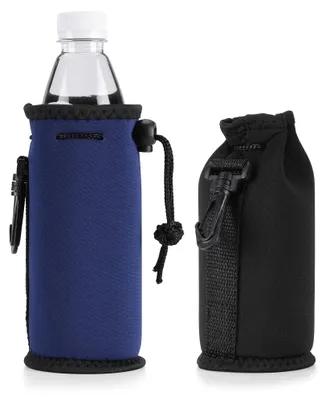 Produktbild von kwmobile 2x 330-500ml Flasche Flaschenkühler Flaschenträger - für Bier Limo Wasser - aus isoliertem Neopren Schwarz Blau